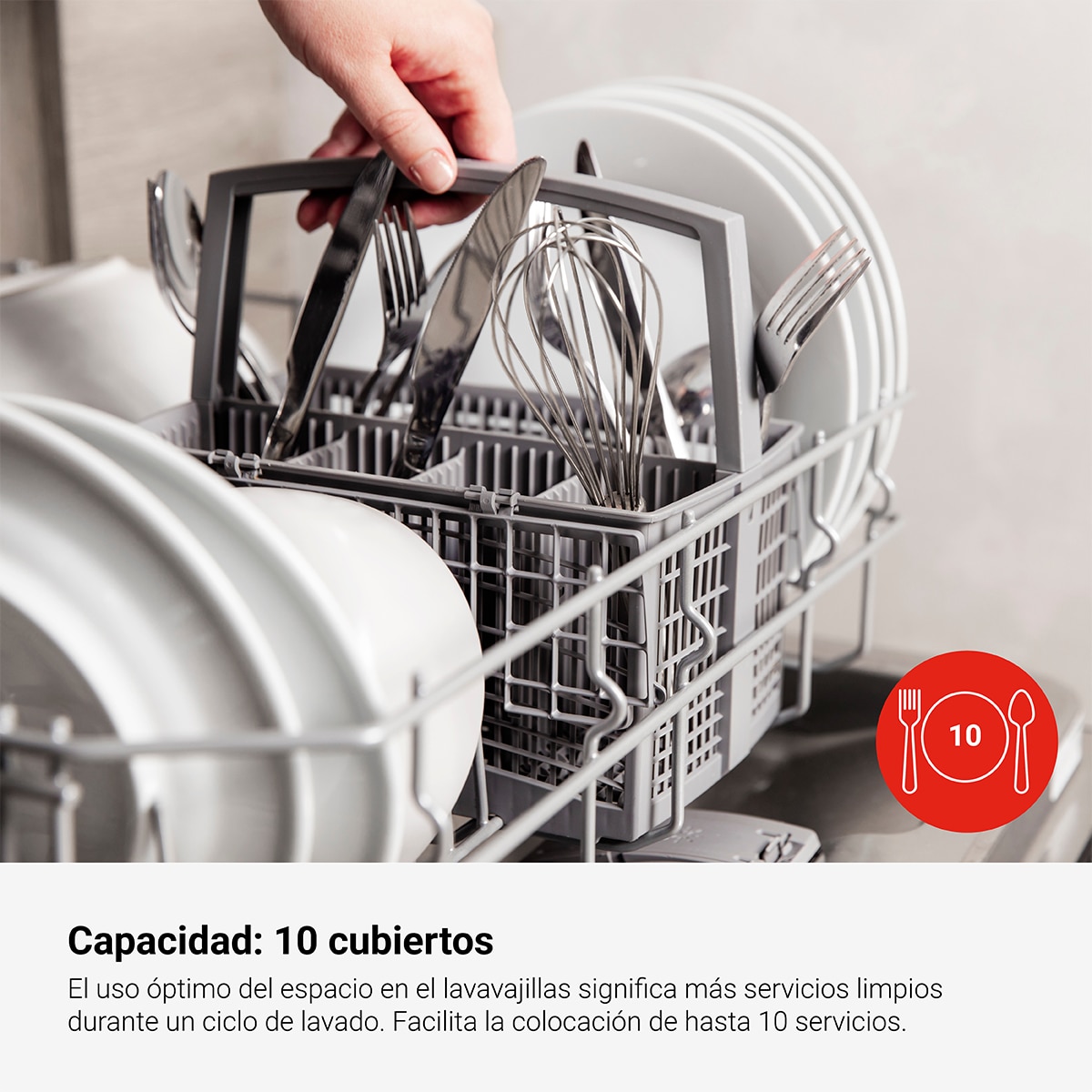 Lavavajillas Fagor 10 servicios, 45 cm, 6 programas - 4LVF-421X Inox-5
