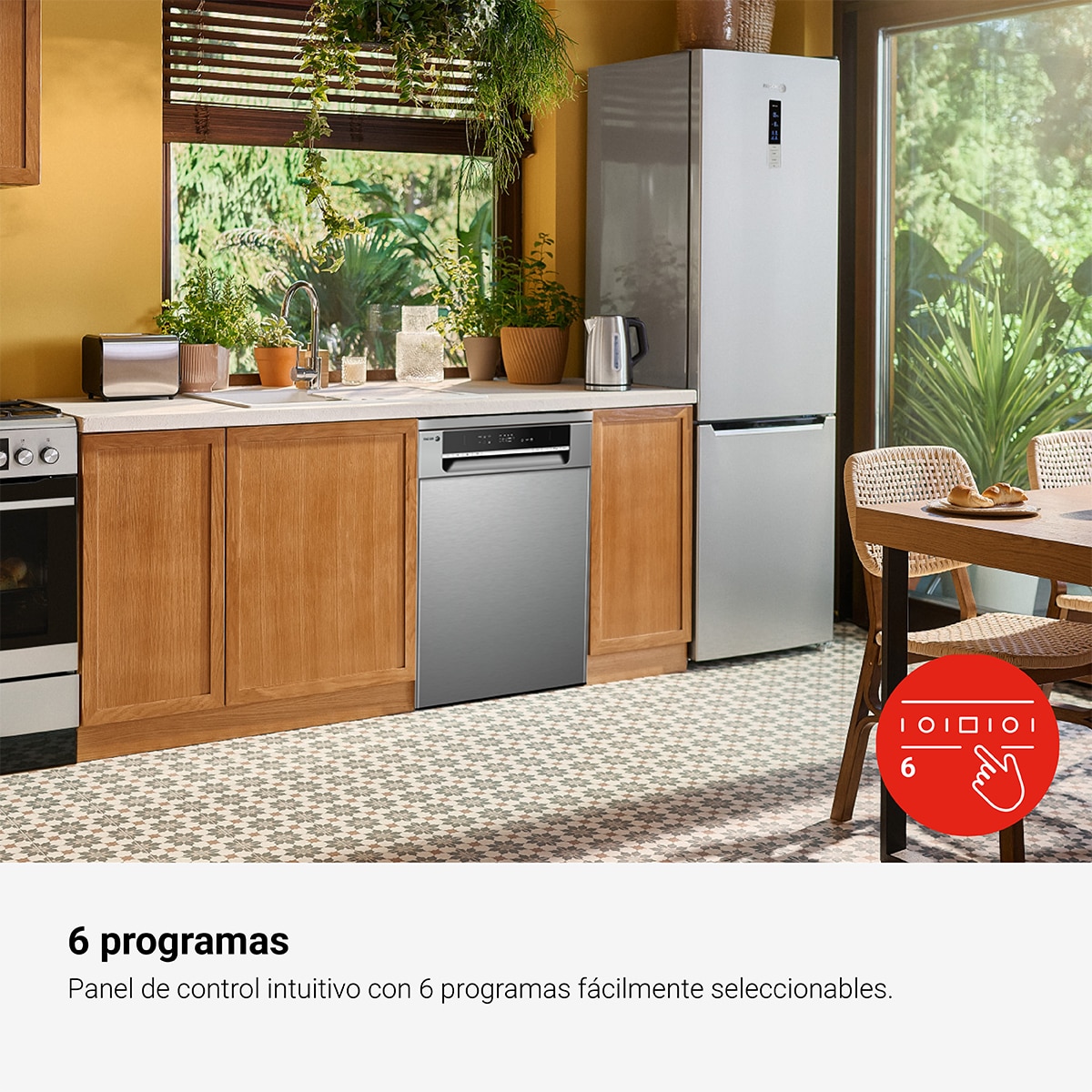 Lavavajillas Fagor 10 servicios, 45 cm, 6 programas - 4LVF-421X Inox-8