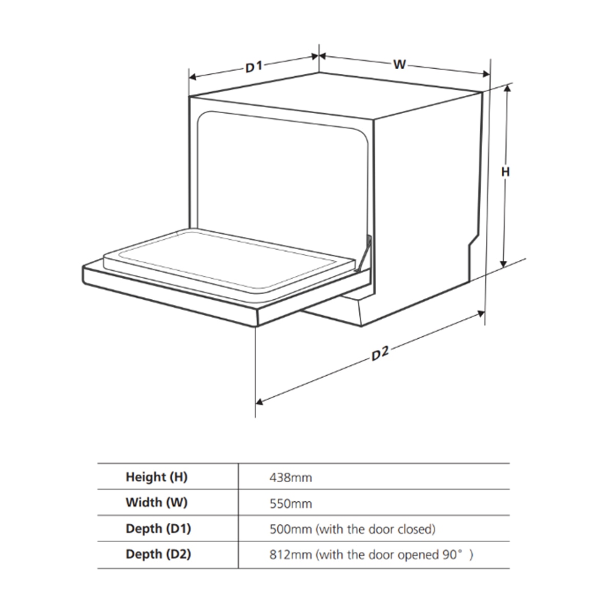 Lavavajillas Midea 6 Servicios, 60 cm -MTD55S400W - GR - Blanco Blanco-3