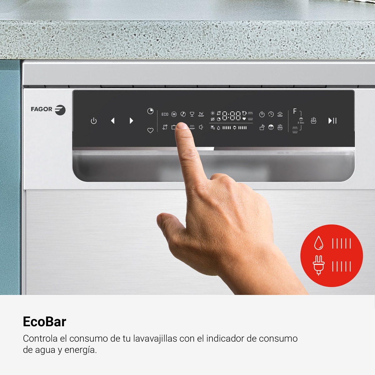 Lavavjillas Fagor 10 Servicios, 45 cm, Tercera Bandeja - 4LVF-439ADX Inox-6