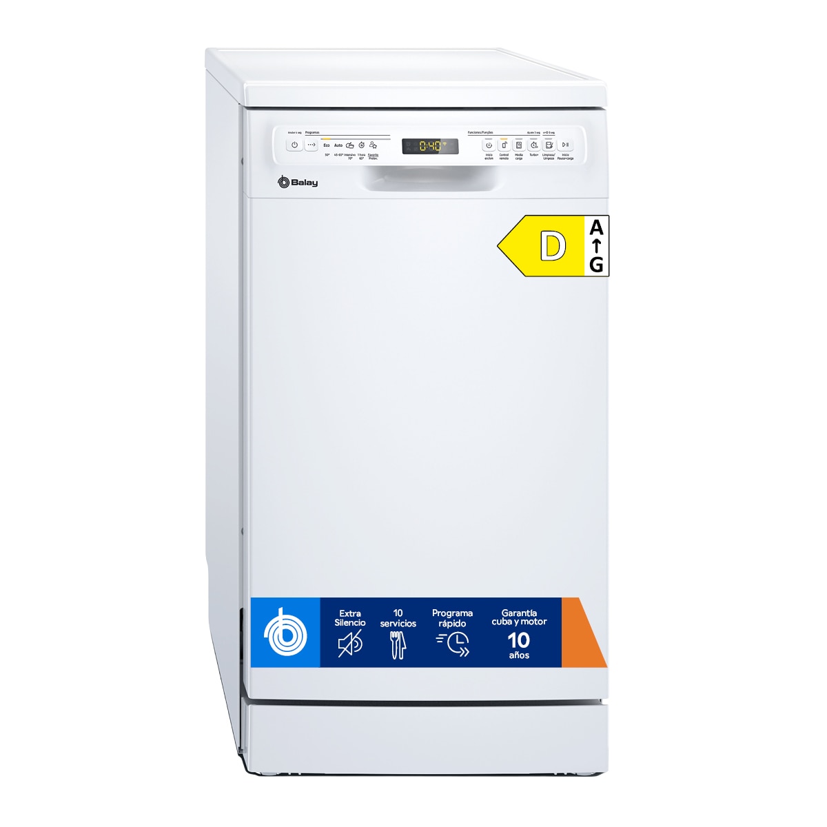 Imagen 0 de Lavavajillas Balay 10 servicios, 45 cm de ancho, Extra Silencio - 3VN5331BA