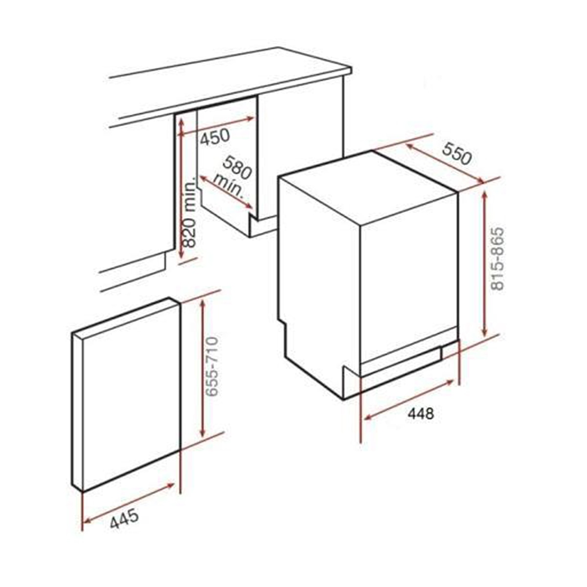 Lavavajillas integrable Teka 9 servicios, Media carga, 45 cm - DW8 40 FI 2