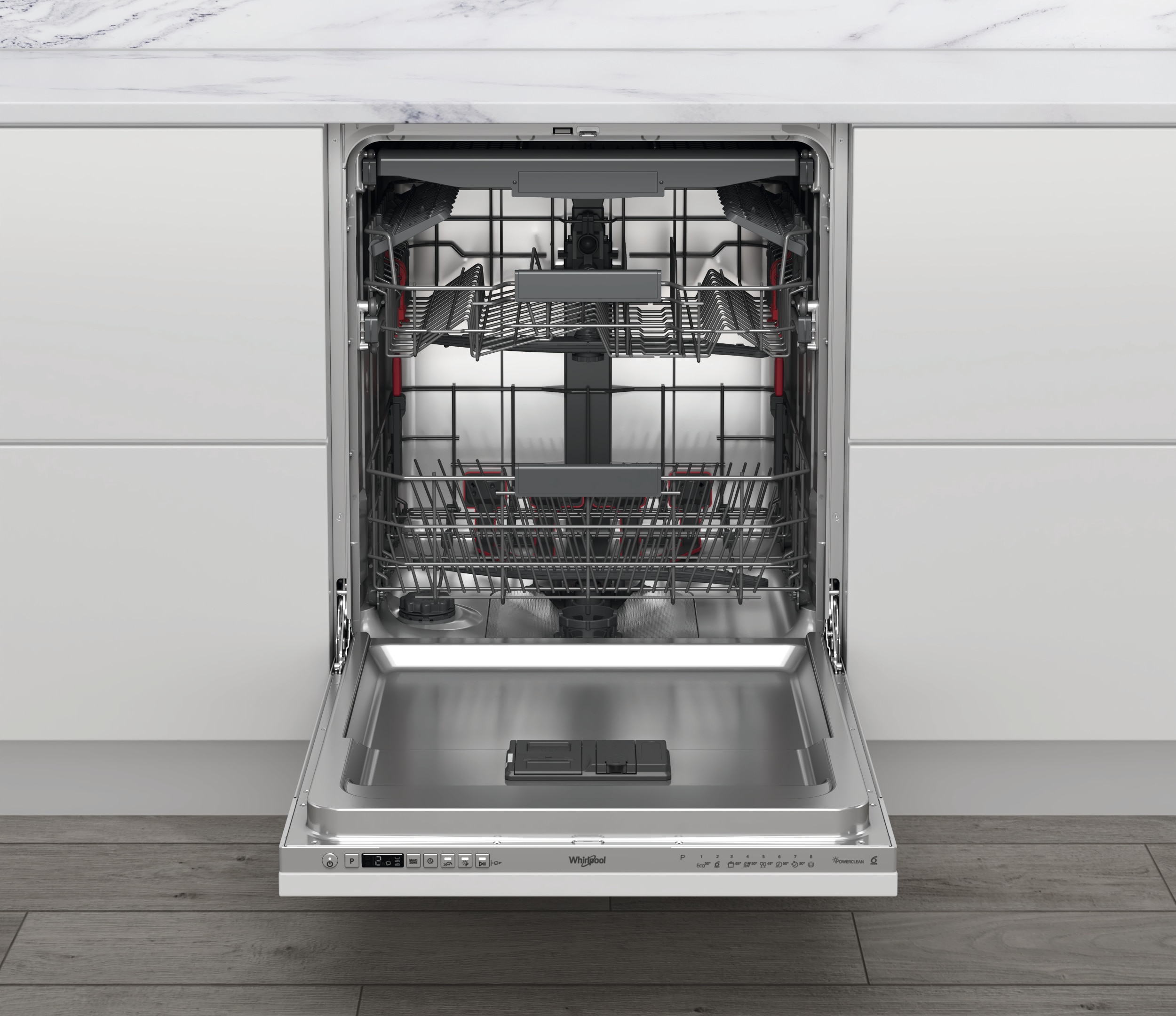 Lavavajillas integrable Whirlpool 14 servicios, Bandeja Cubiertos, 60 cm - WI 7020 PF 9