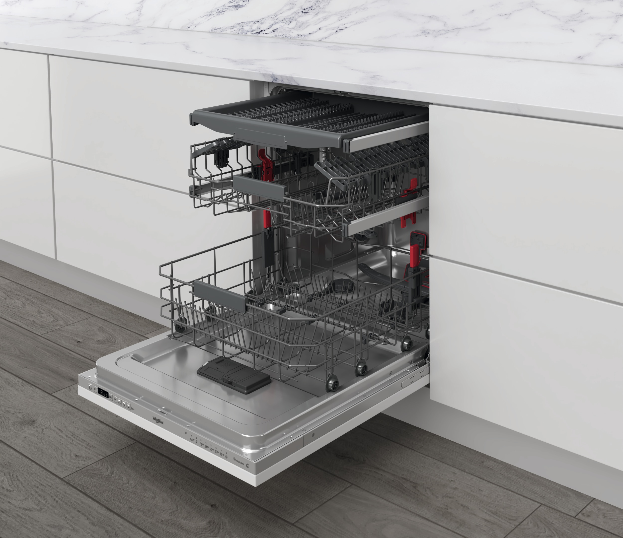 Lavavajillas integrable Whirlpool 14 servicios, Bandeja Cubiertos, 60 cm - WI 7020 PF 11