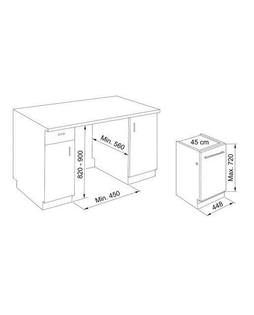 Lavavajillas integrable Franke 10 servicios, 8 programas, 45 cm - 1170616305 2