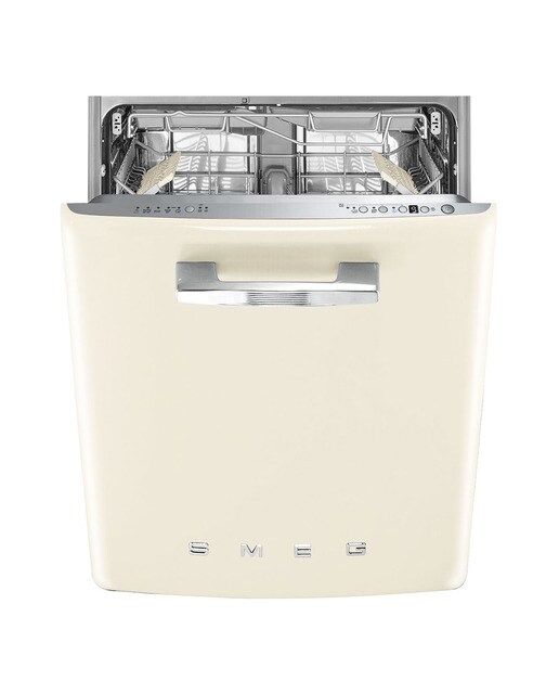 Imagem 0 de Máquina de Lavar Loiça Sob Bancada Smeg Anni 50 STFABCR3 Sistema de Lavagem Planetário, de 13 Talheres e de 60 cm - Creme Polido