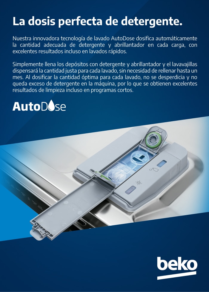 Lavavajillas integrable Beko 11 servicios, 45 cm, Autodosificación - BDIS38040A - Blanco Blanco-8