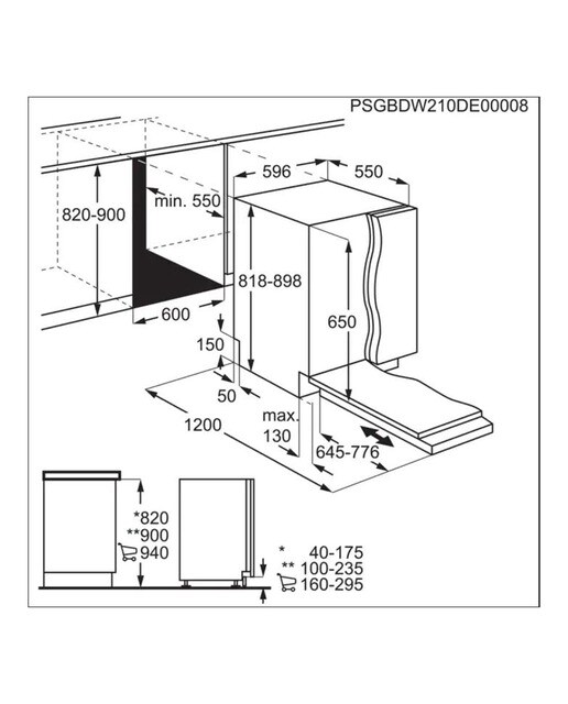 Máquina de Lavar Loiça Encastrável AEG FSB64907Z AirDry 3º Cesto MaxiFlexcom de 14 Talheres e de 60 cm Branco-3