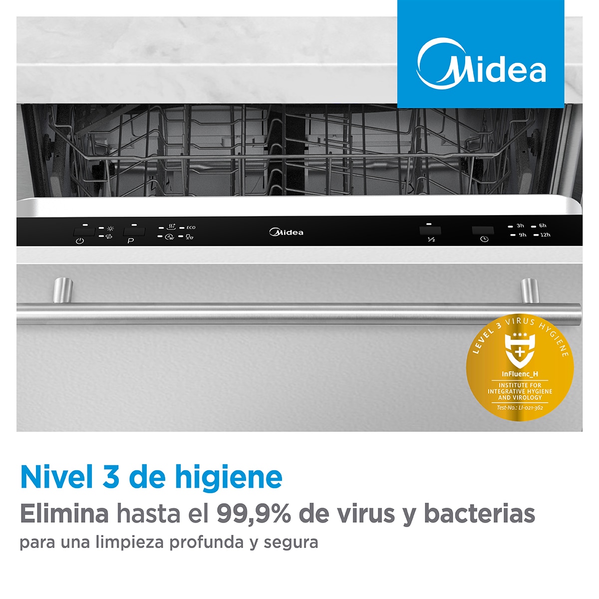 Máquina de Lavar Loiça Encastrável Midea MID45S120-ES 10 Conjuntos, 45 cm 5