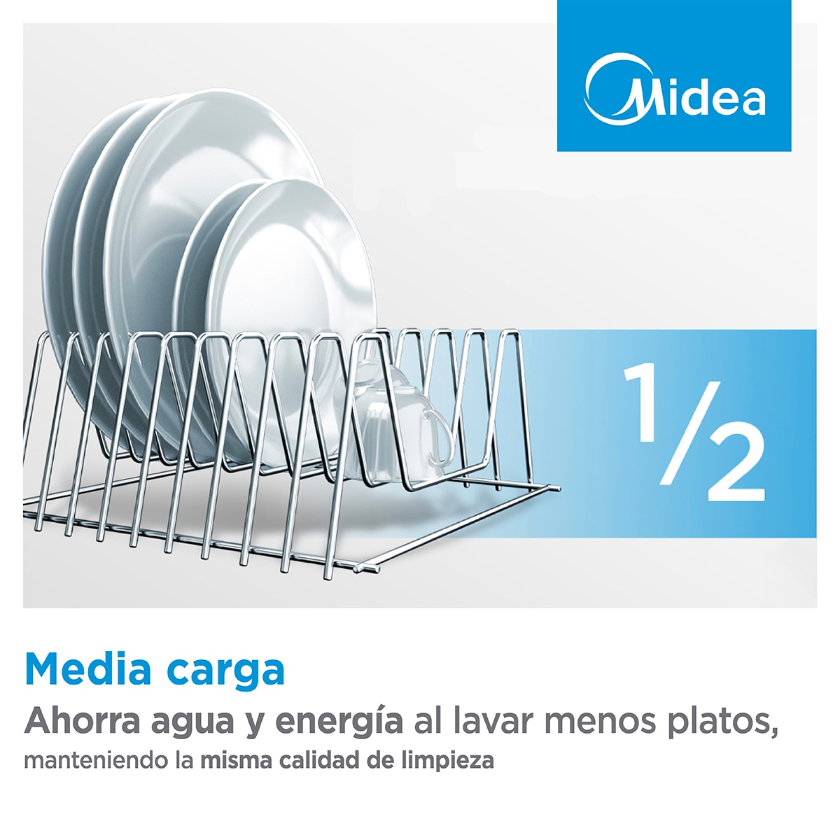 Máquina de Lavar Loiça Encastrável Midea MID45S120-ES 10 Conjuntos, 45 cm 6