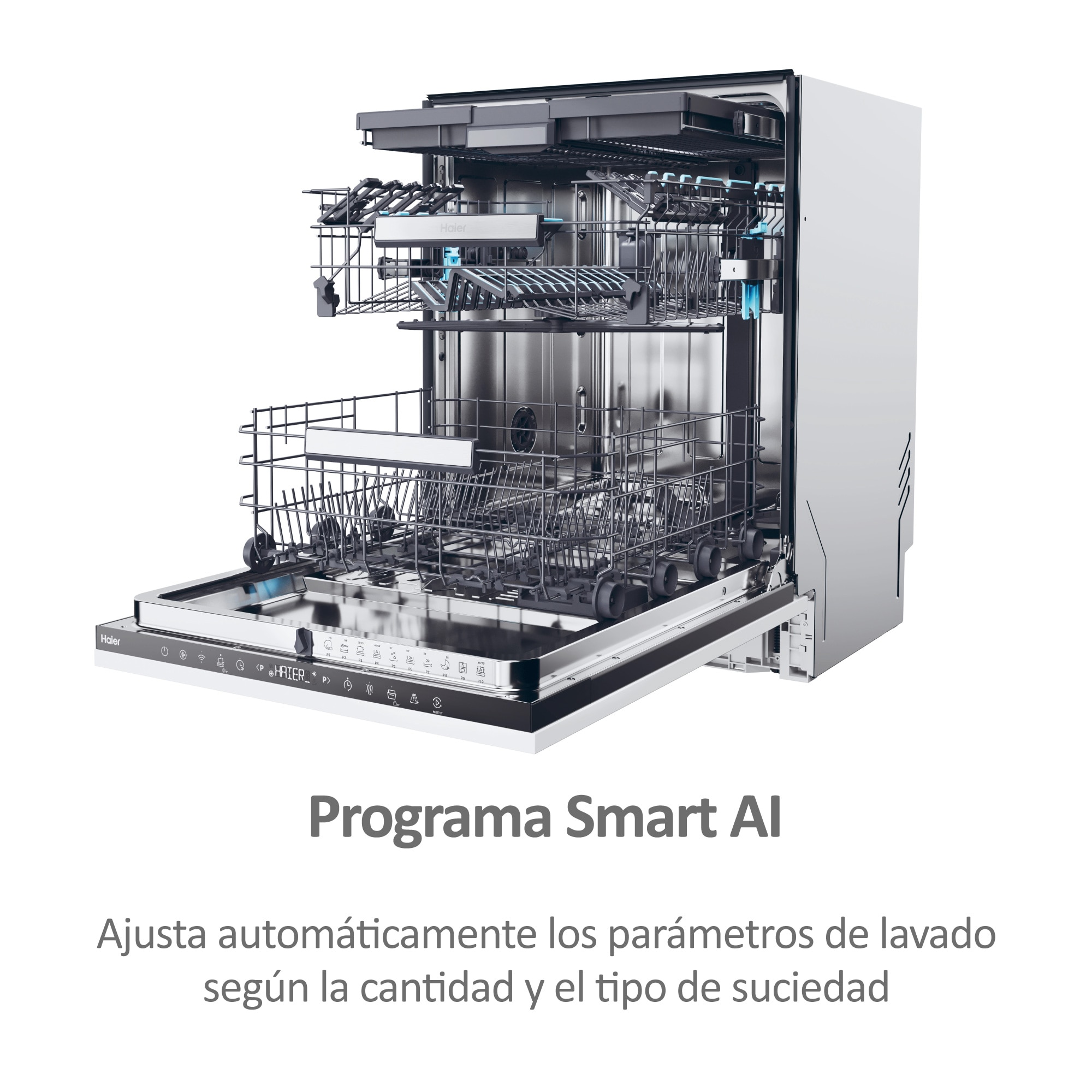 Máquina de Lavar Loiça Encastrável Haier XS 6B0S3FSB Wifi Washlens Plus de 16 Conjuntos e de 60 cm 8