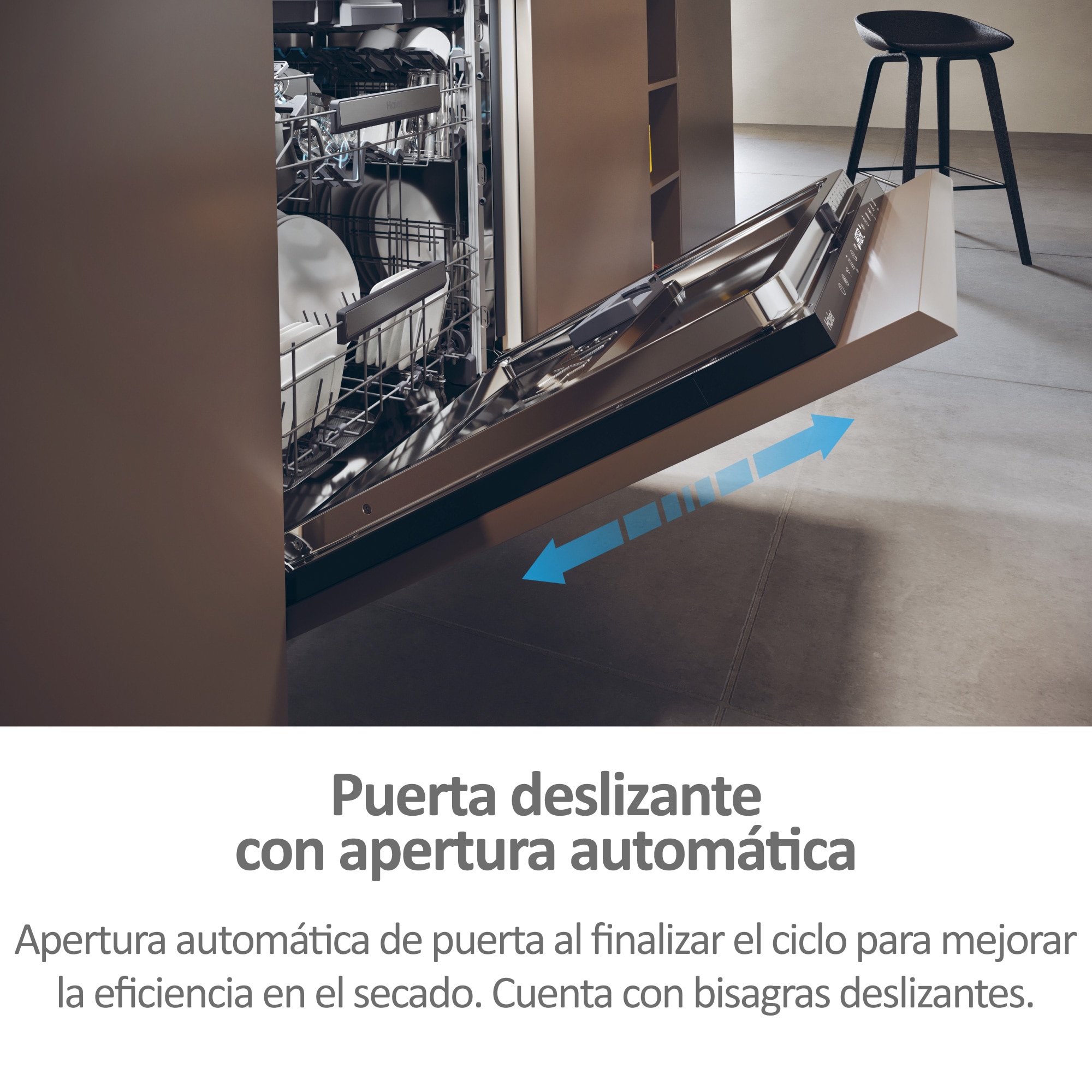 Máquina de Lavar Loiça Encastrável Haier XS 6B0S3FSB Wifi Washlens Plus de 16 Conjuntos e de 60 cm 9