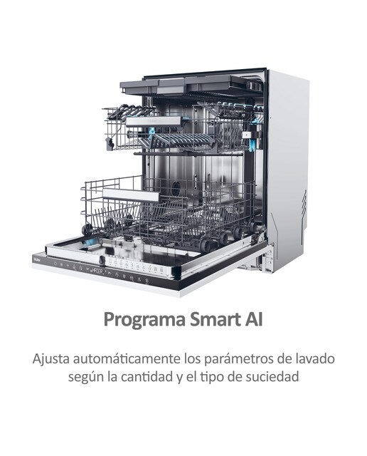 Máquina de Lavar Loiça Encastrável Haier Washlens Plus Series 2 XI 6B0S3FSB de 16 conjuntos e 60 cm 7