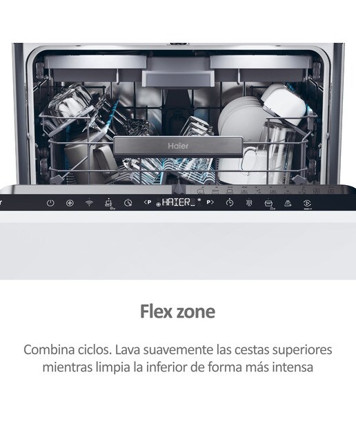 Máquina de Lavar Loiça Encastrável Haier Washlens Plus Series 2 XI 6B0S3FSB de 16 conjuntos e 60 cm 10
