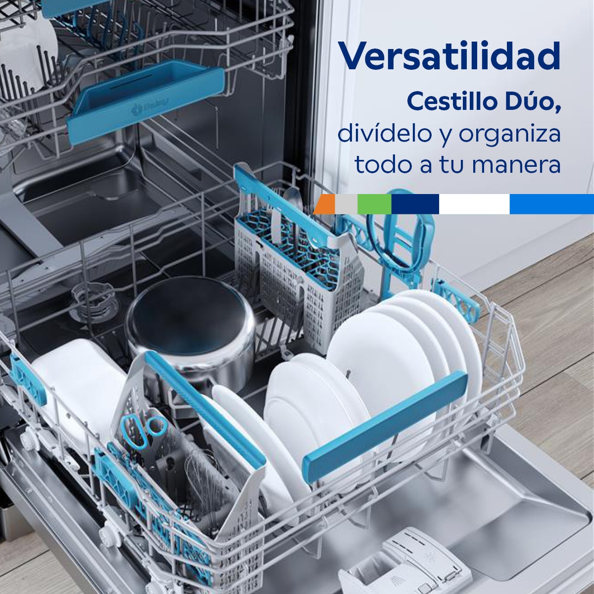 Máquina de Lavar Loiça Encastrável Balay 3VF5012NP Meia Carga de 12 Conjuntos e de 60 cm - Painel Preto Preto-6