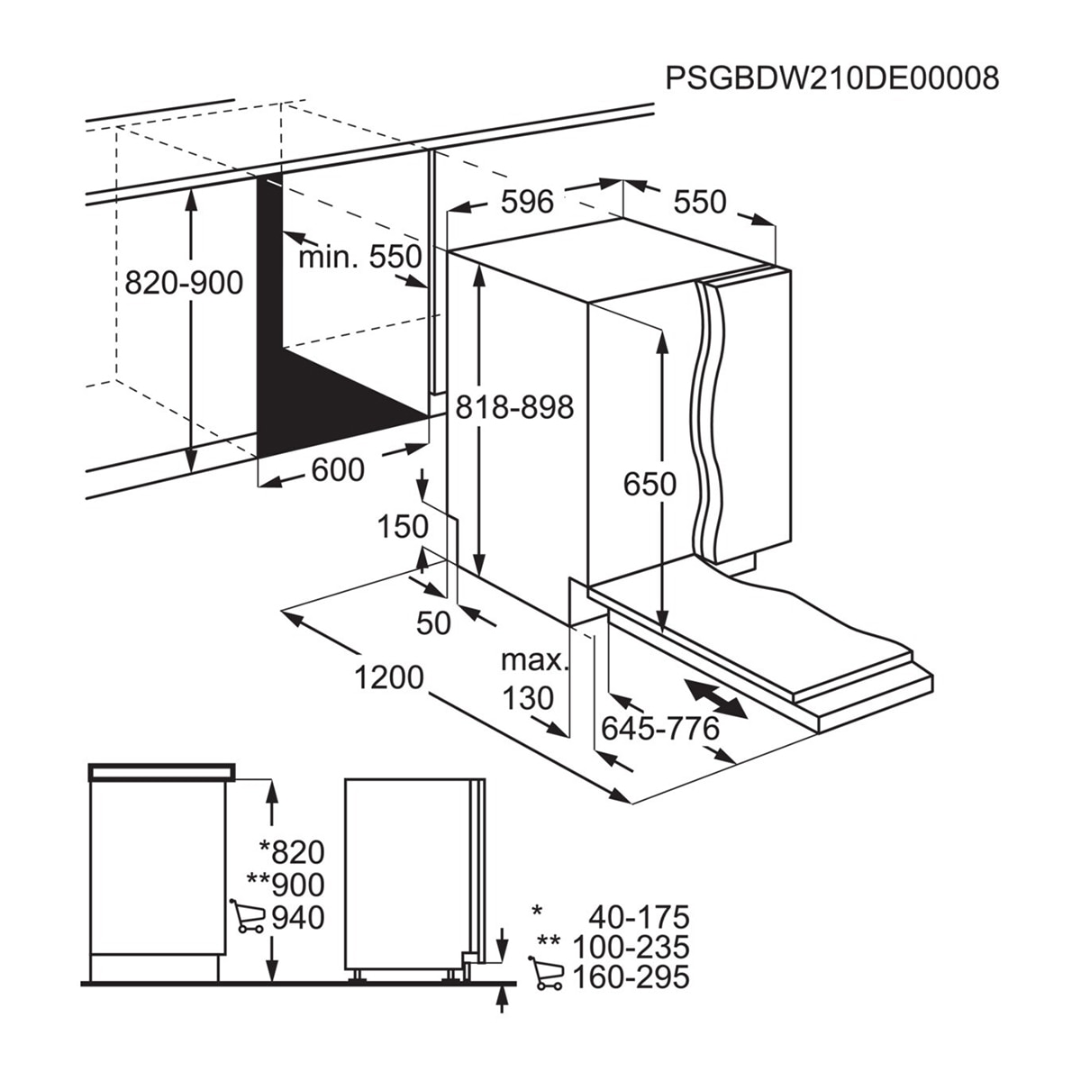 Máquina de Lavar Loiça Encastrável AEG Serie 3000 FSB34707Z Tecnologia AirDry de 14 Conjuntos e de 60 cm 2
