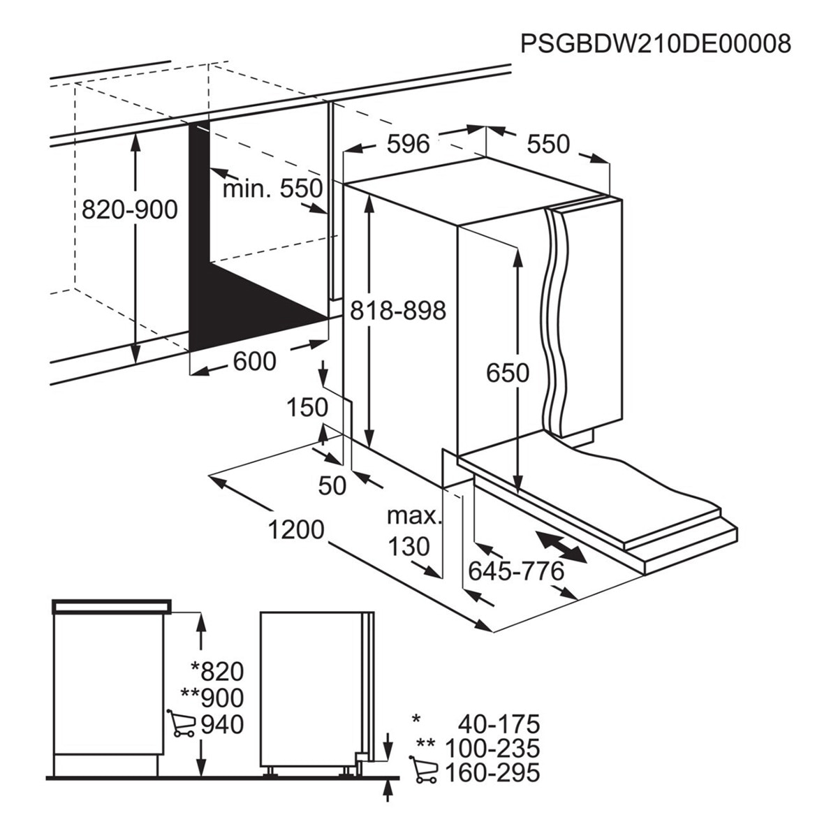 Máquina de Lavar Loiça Encastrável AEG Serie 3000 FSB34707Z Tecnologia AirDry de 14 Conjuntos e de 60 cm 8