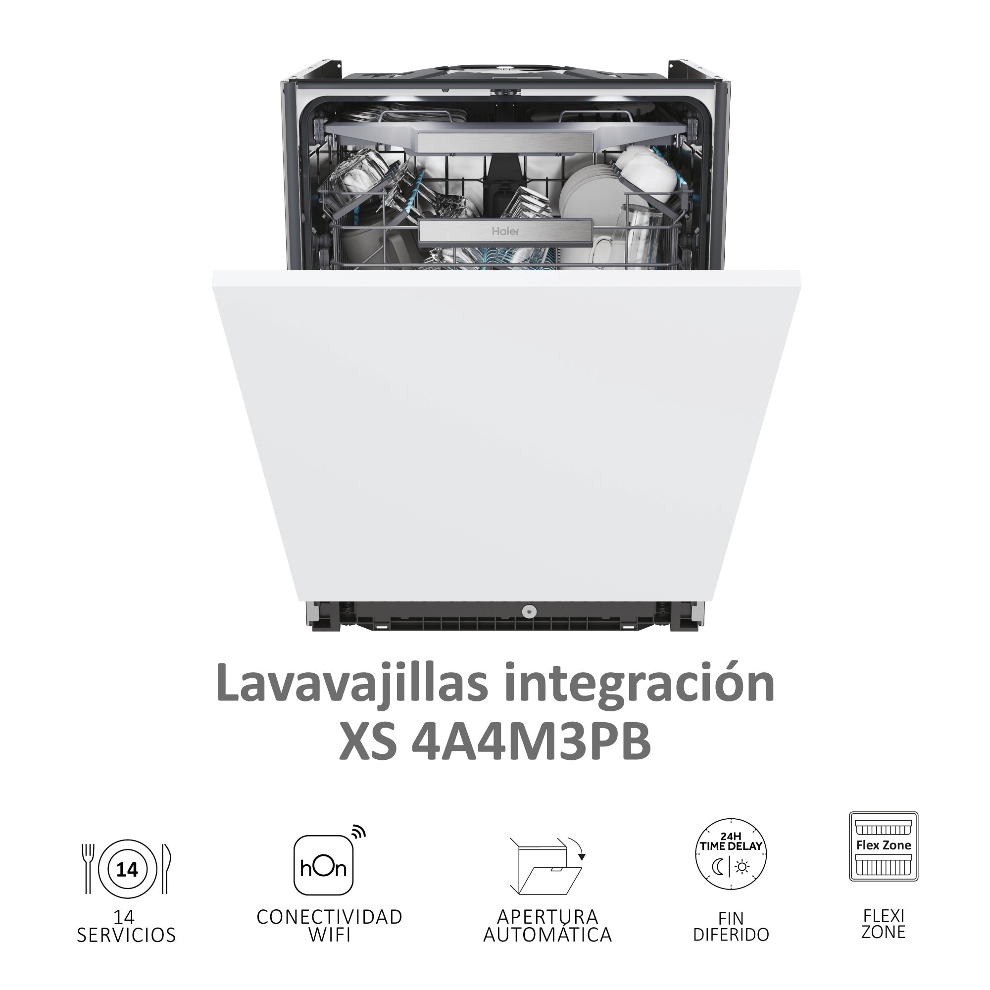 Lavavajillas integrable Haier 14 servicios, 60 cm con WIFI I-PRO SHINE - XS 4A4M3PB 8