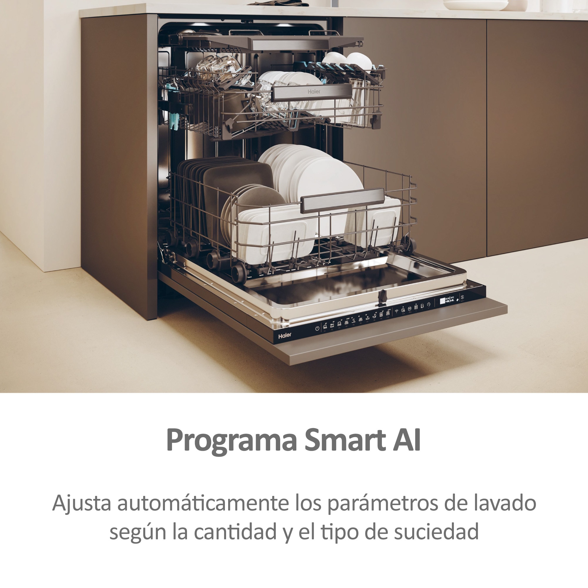 Lavavajillas integrable Haier 14 servicios, 60 cm con WIFI I-PRO SHINE - XS 4A4M3PB 11