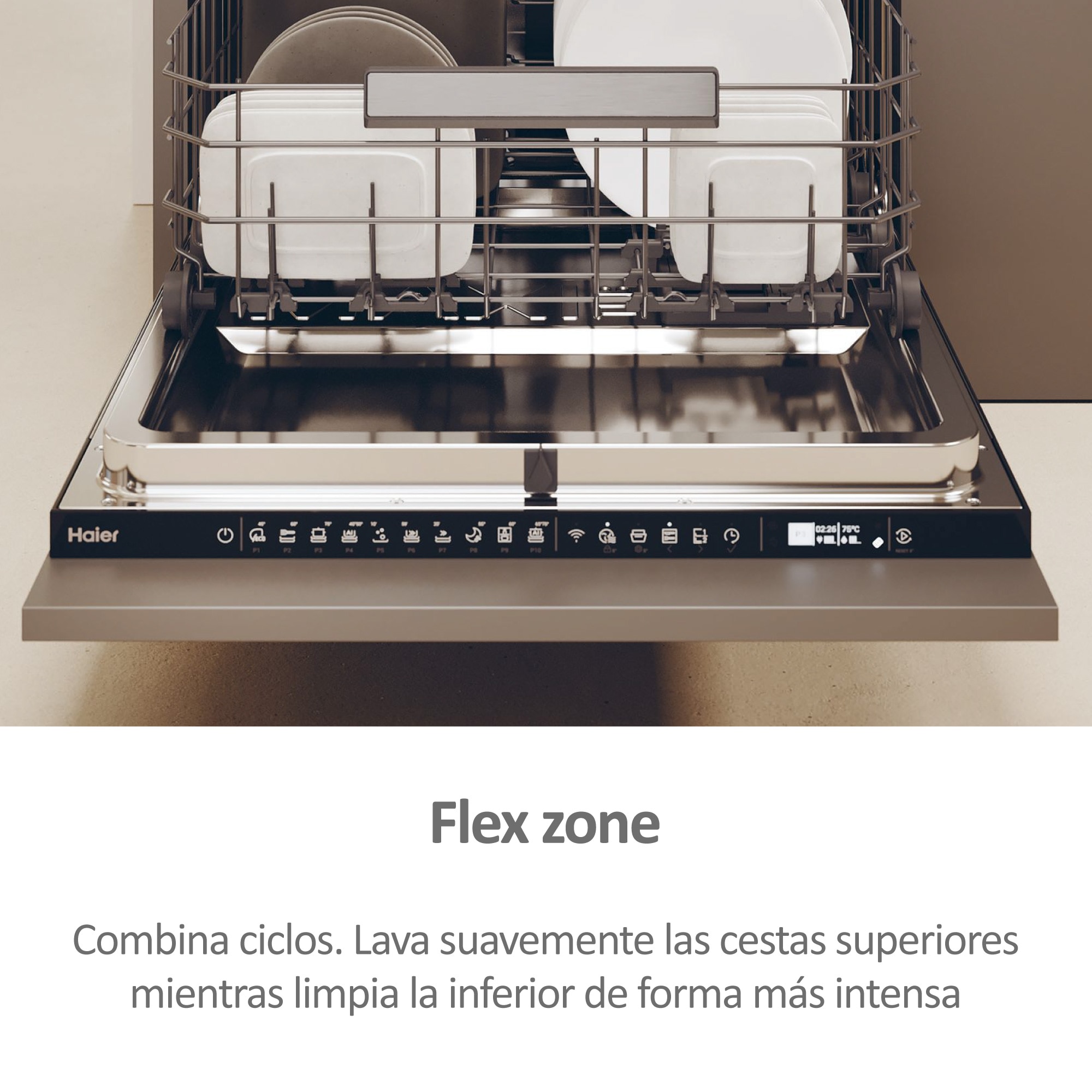 Lavavajillas integrable Haier 14 servicios, 60 cm con WIFI I-PRO SHINE - XS 4A4M3PB 13