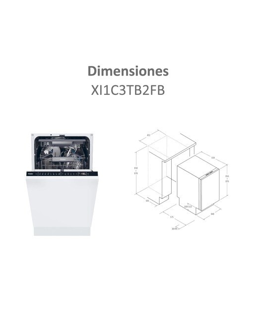 Máquina de Lavar Loiça Encastrável Haier I-Pro Shine Series 4 XI1C3TB2FB 3ª Bandeja, Wifi de 11 Conjuntos e de 45 cm 3