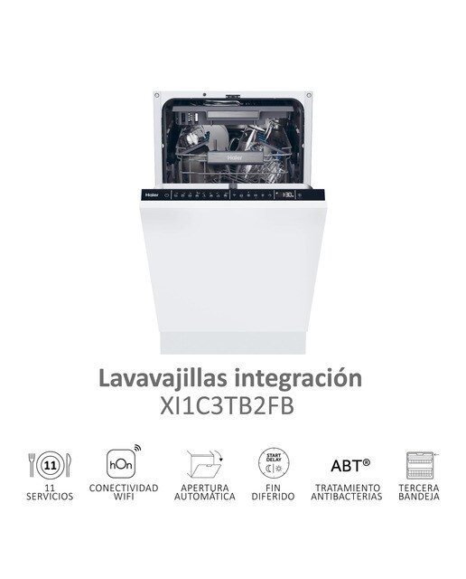 Máquina de Lavar Loiça Encastrável Haier I-Pro Shine Series 4 XI1C3TB2FB 3ª Bandeja, Wifi de 11 Conjuntos e de 45 cm 4