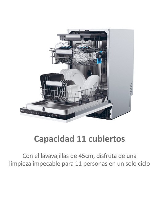 Máquina de Lavar Loiça Encastrável Haier I-Pro Shine Series 4 XI1C3TB2FB 3ª Bandeja, Wifi de 11 Conjuntos e de 45 cm 9
