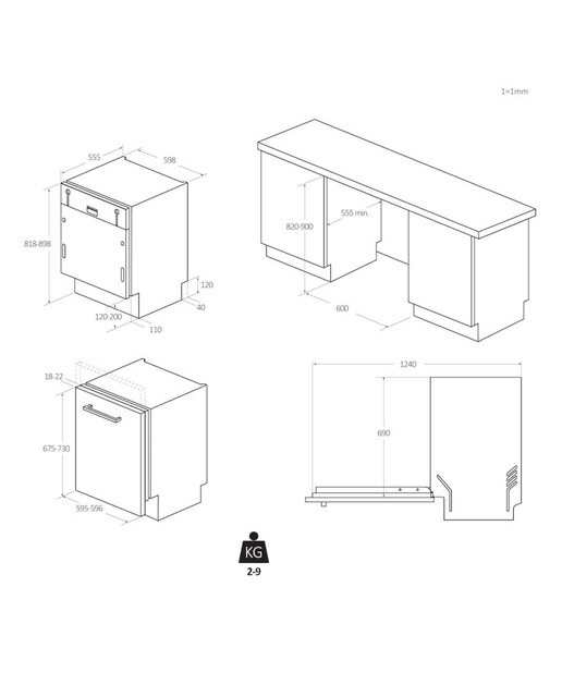 Lavavajillas integrable Haier 14 servicios, Wifi, Washlens Plus - XI 4C4S0SB - Blanco Blanco-2