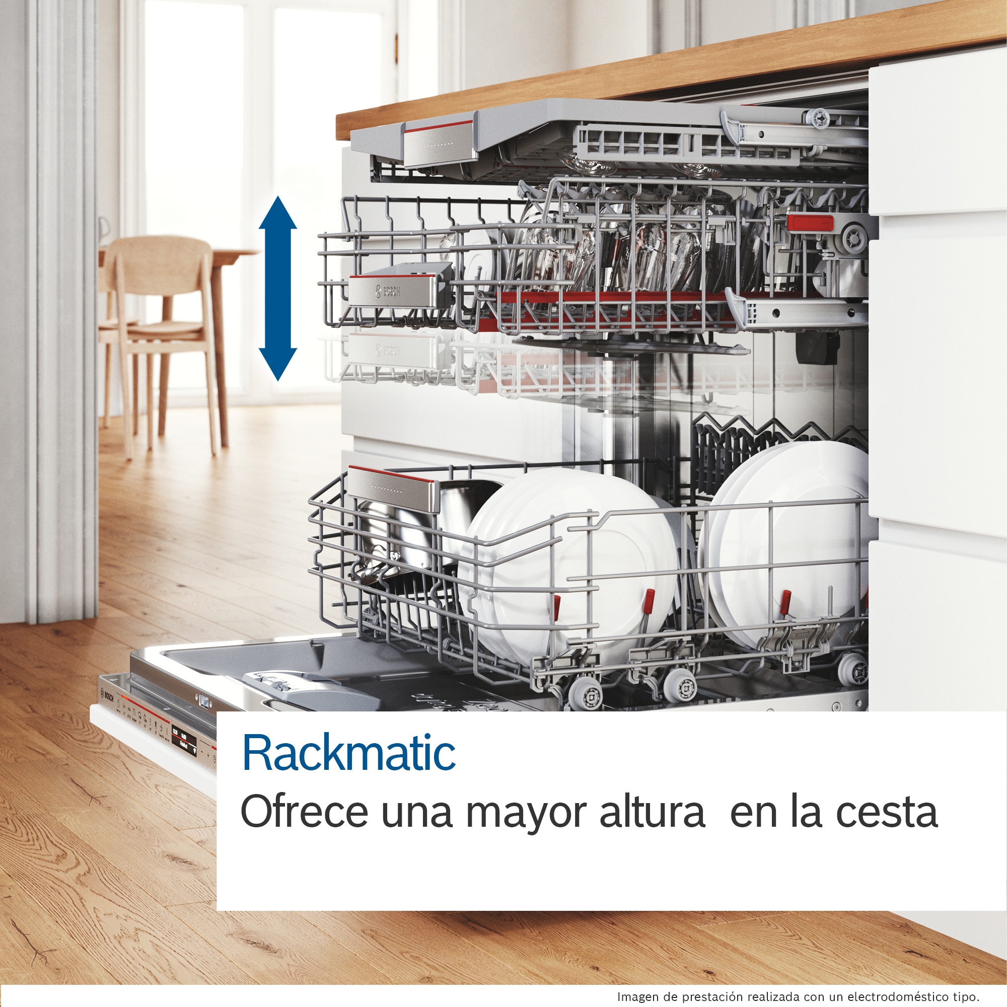 Máquina de Lavar Loiça Encastrável Bosch Serie 6 SBV6ZCX10E de 14 Conjuntos, 3º Cesto e de 60 cm 10