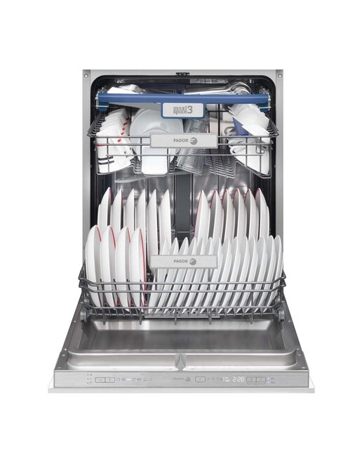 Máquina de Lavar Loiça Encastrável Fagor 4LVF-635ADIT de 14 Conjuntos, 3ª Bandeja e de 60 cm Branco-3