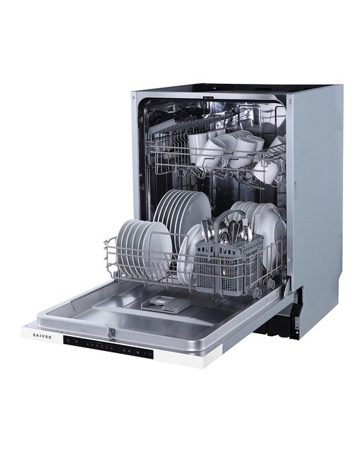 Máquina de Lavar Loiça Encastrável Saivod LVCINT625 de 12 Conjuntos, 6 Programas e de 60 cm - Branco 2