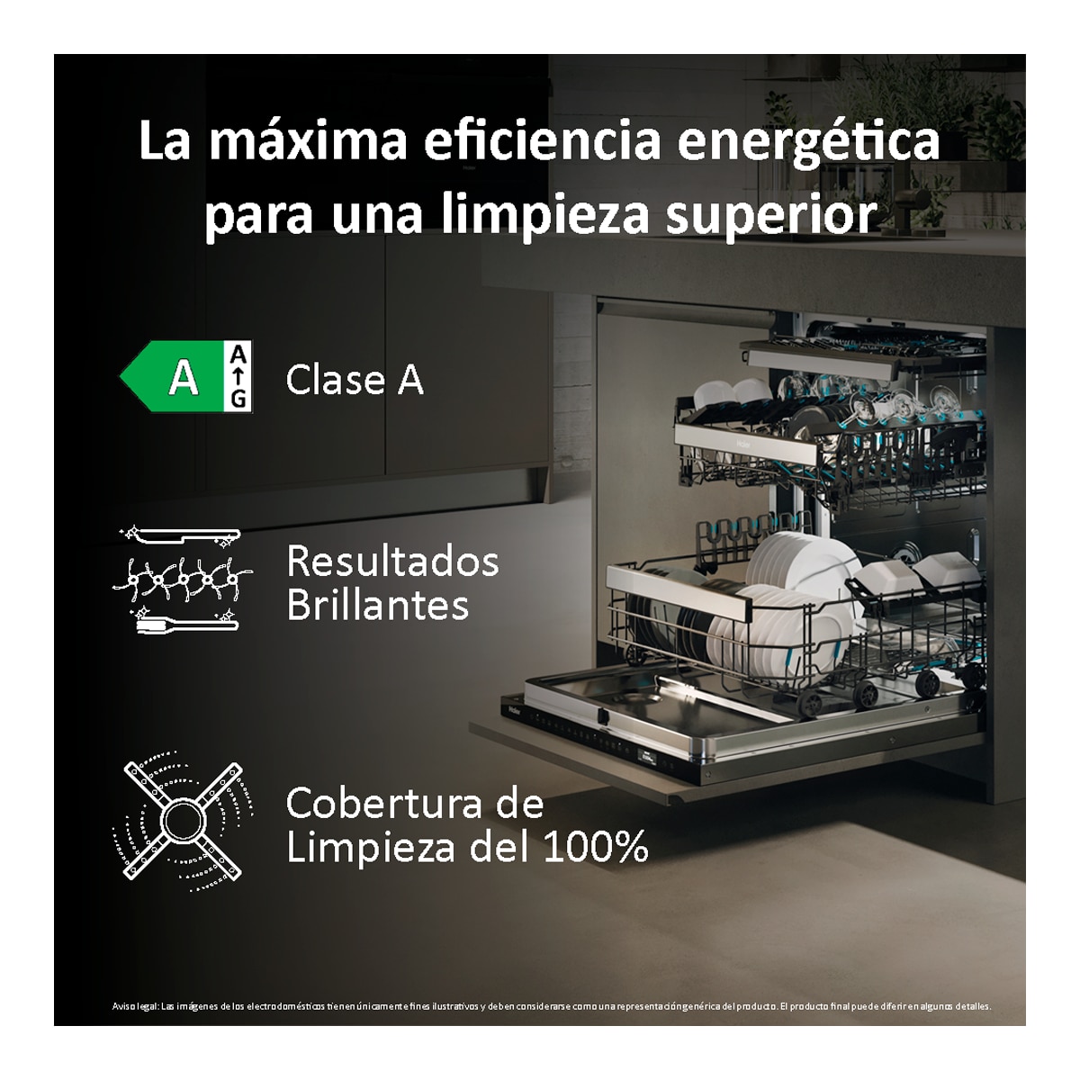 Thumbnail 1 de Haier XS 63A4M4B lavavajillas 16 servicios 60 cm