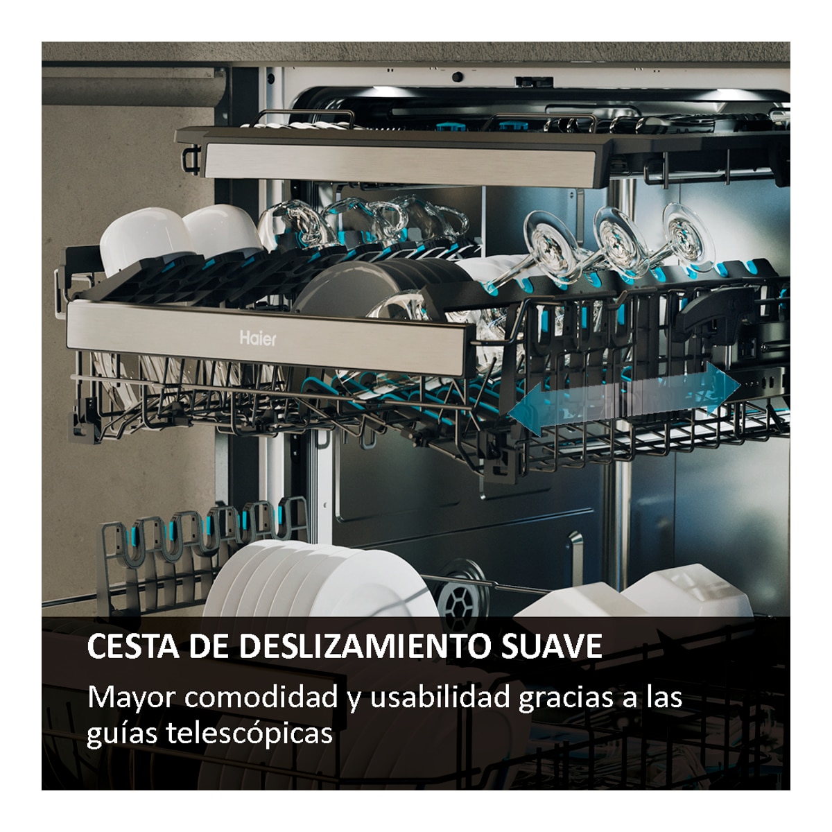 Thumbnail 5 de Haier XS 63A4M4B lavavajillas 16 servicios 60 cm