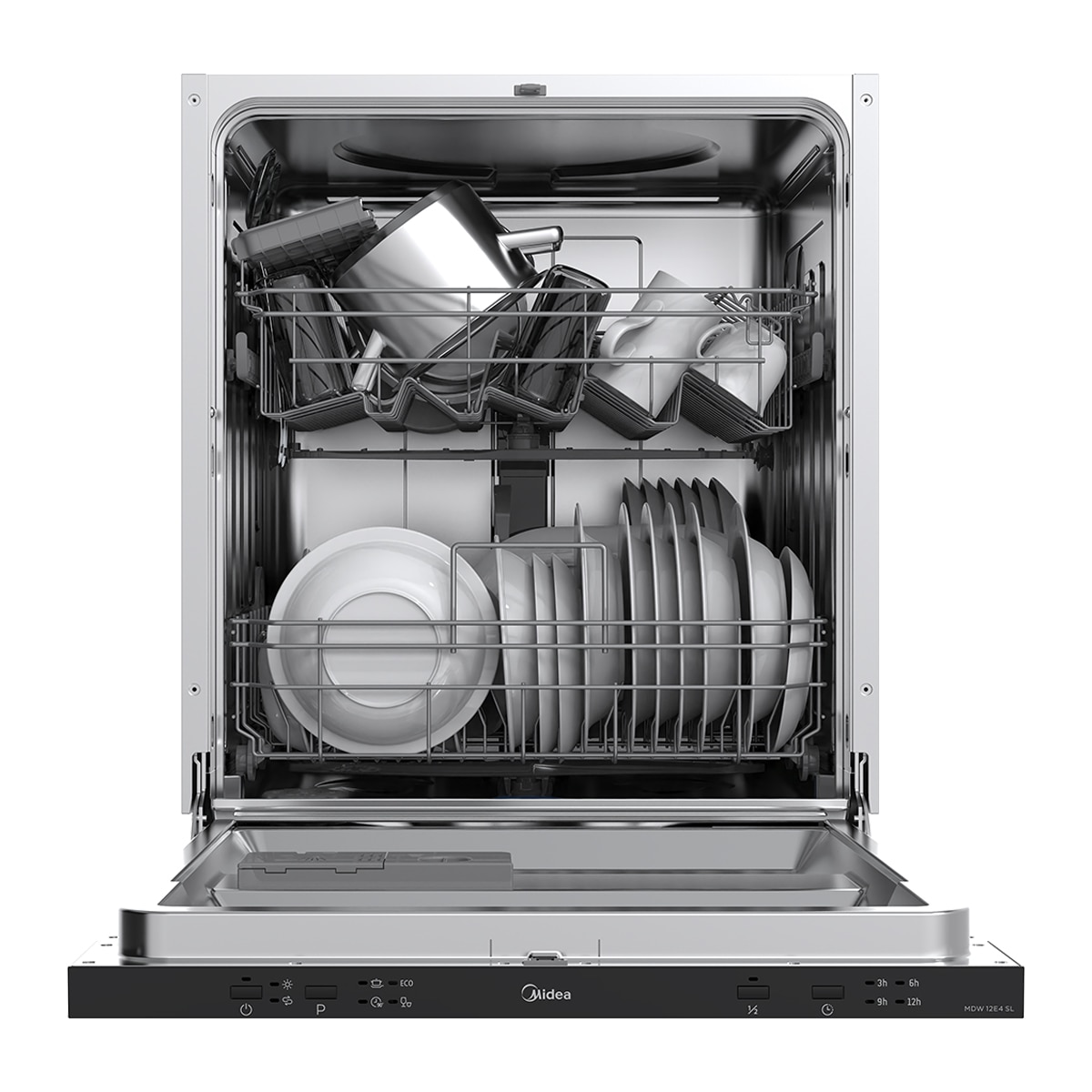 Midea – Lavavajillas Integrable Midea 12 servicios, puerta deslizante, 60cm – MDW 12E4 SL.