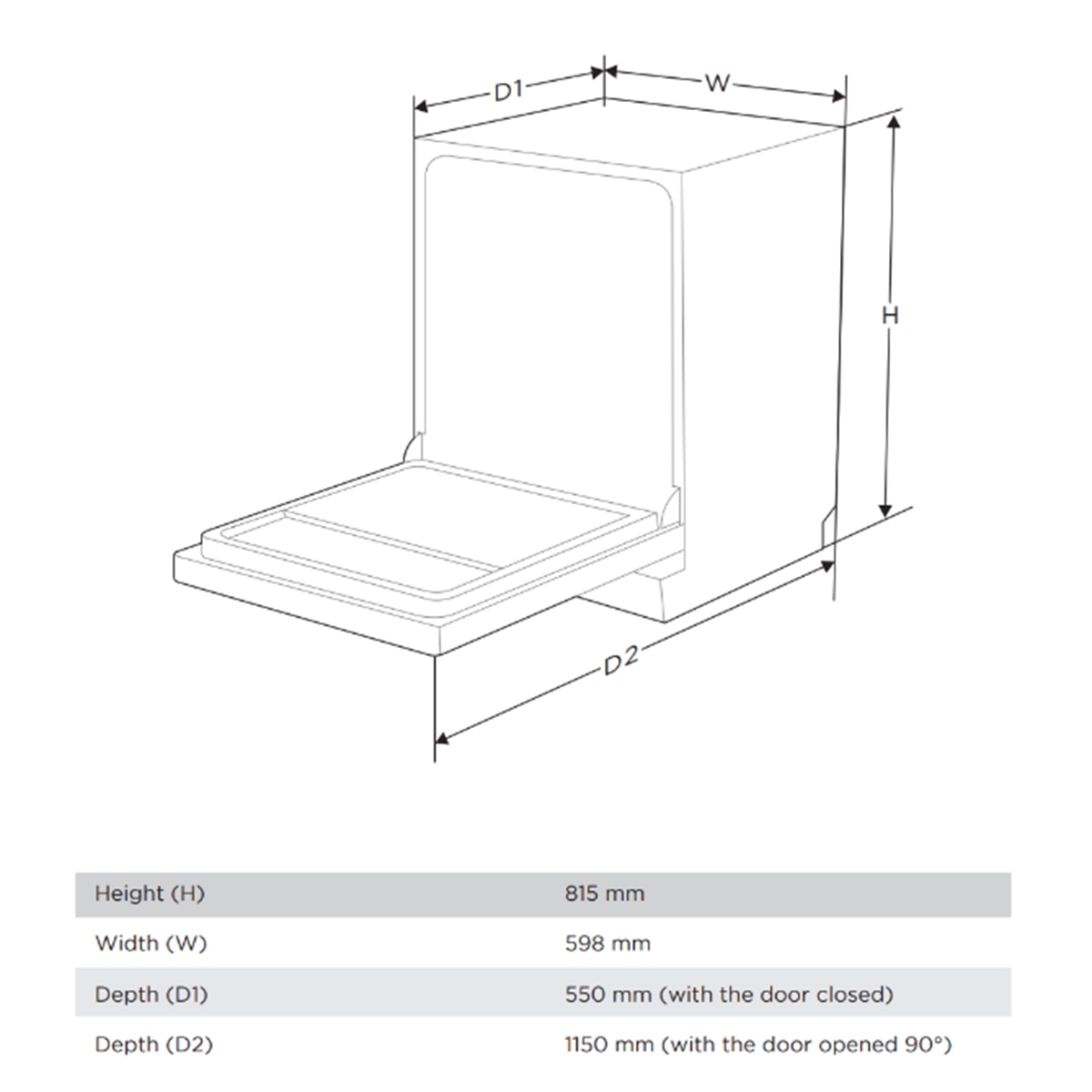 Máquina de Lavar Loiça Encastrável Midea MDW 12E4 SL 12 Conjuntos, Porta Deslizante, 60 cm 2