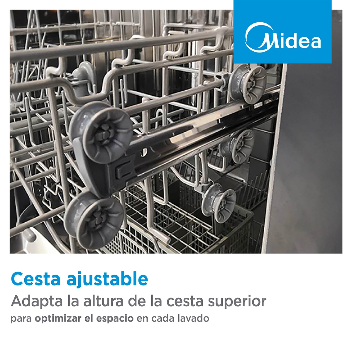 Máquina de Lavar Loiça Encastrável Midea MDW 12E4 SL 12 Conjuntos, Porta Deslizante, 60 cm 5