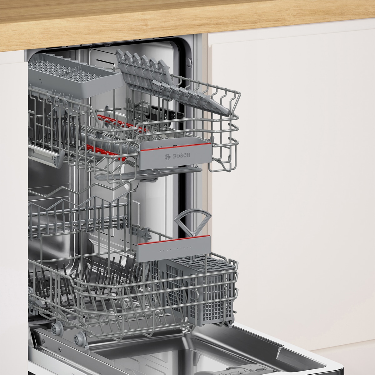 Lavavajillas integrable Bosch 10 servicios, 45 cm, Home Connect - SPH4EKX17E - Acero Acero-4
