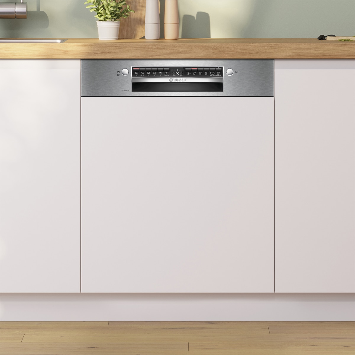 Máquina de Lavar Loiça Encastrável Bosch SMI4HVS14E de 14 Conjuntos e 60 cm, com Home Connect - Aço Inoxidável Aço-2