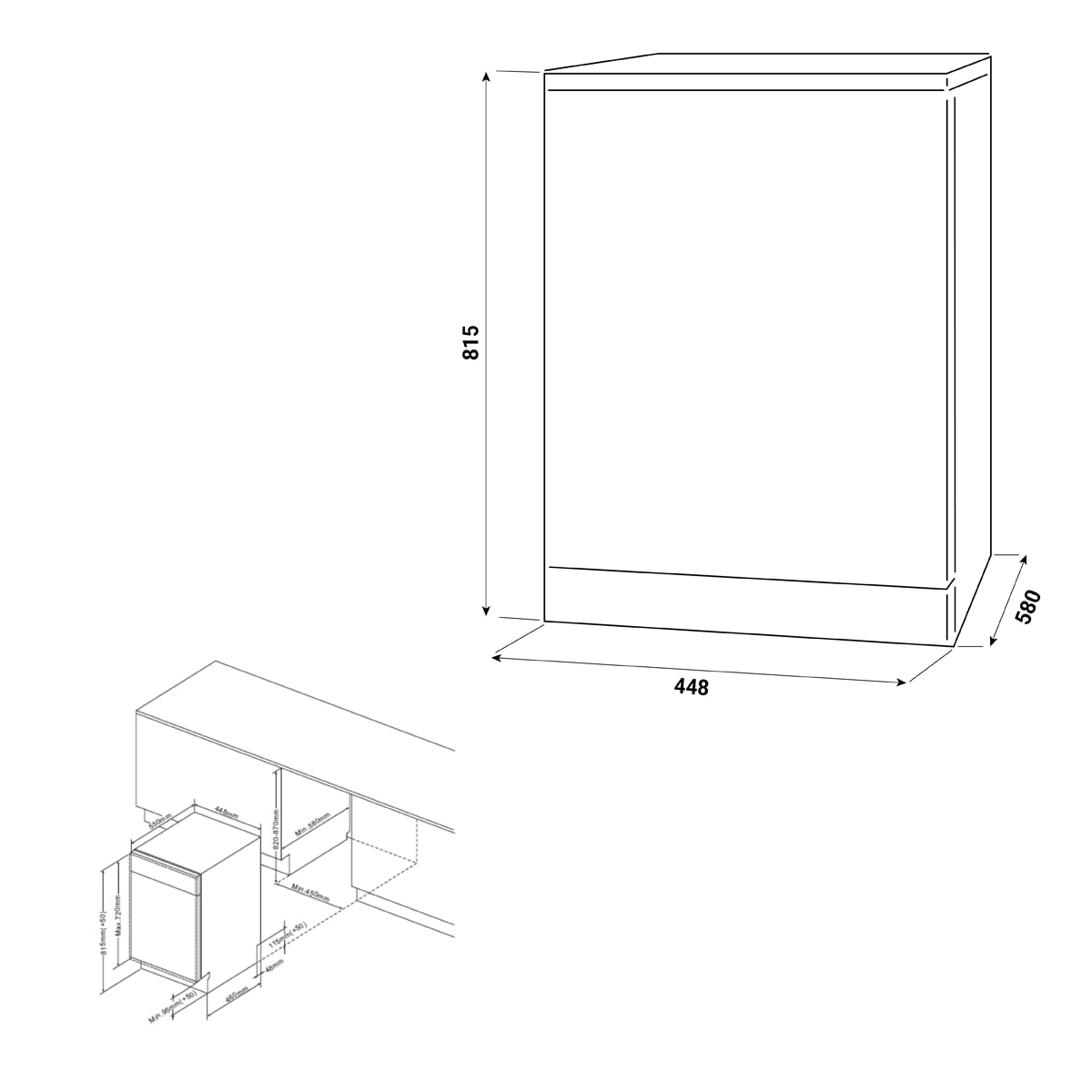 Máquina de Lavar Loiça Encastrável Fagor 4LVF-422IT de 10 Conjuntos, 45 cm e 5 Programas 2