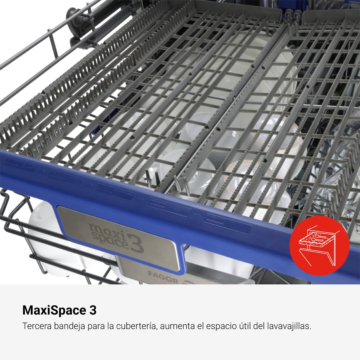 Máquina de Lavar Loiça Encastrável Fagor 4LVF-635IT de14 Conjuntos, 60 cm, 3ª Bandeja e 7 Programas 4