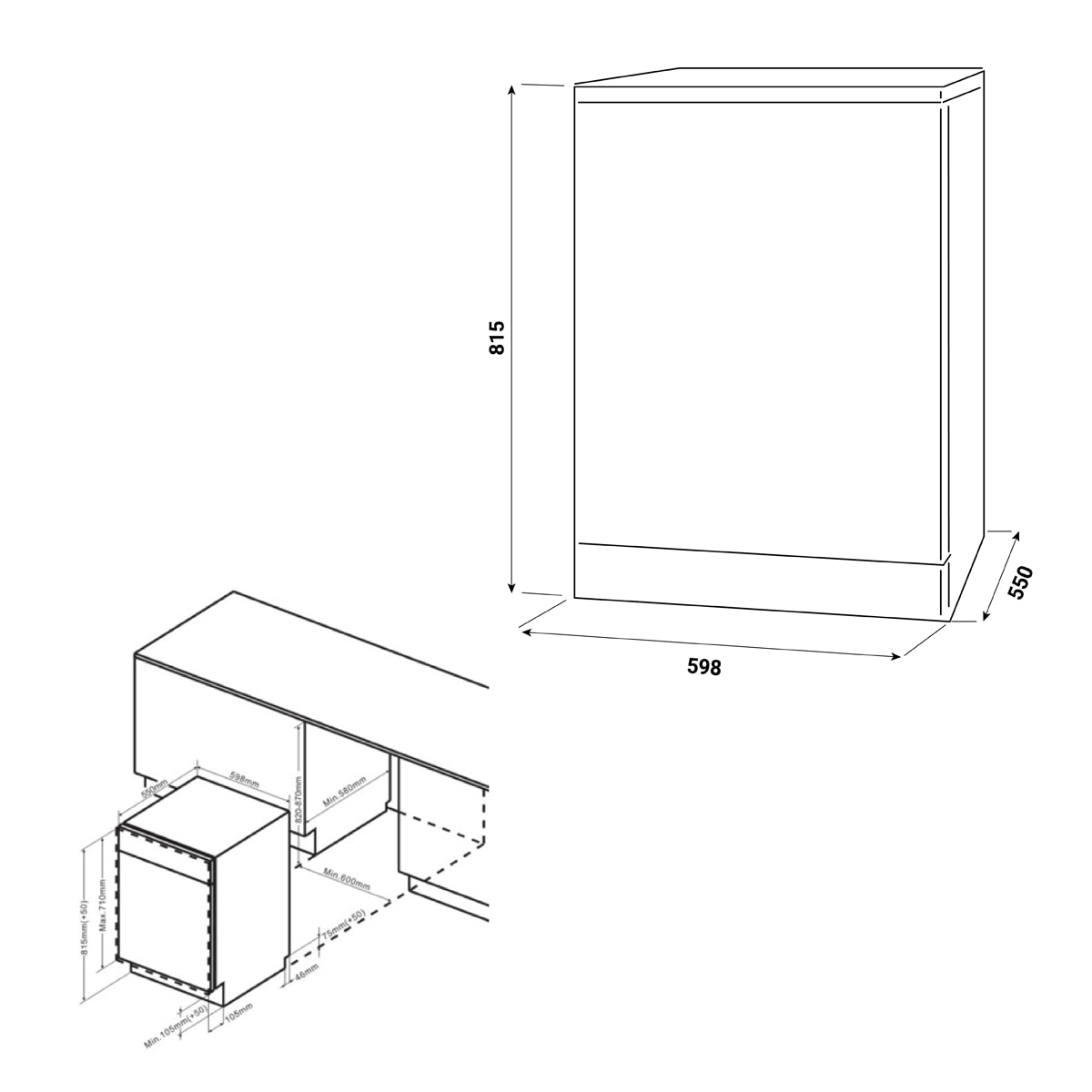 Máquina de Lavar Loiça Encastrável Fagor 4LVF-637ADIT de 14 Conjuntos, de 60 cm, 3ª Bandeja, Autodoor e de 10 Programas 2