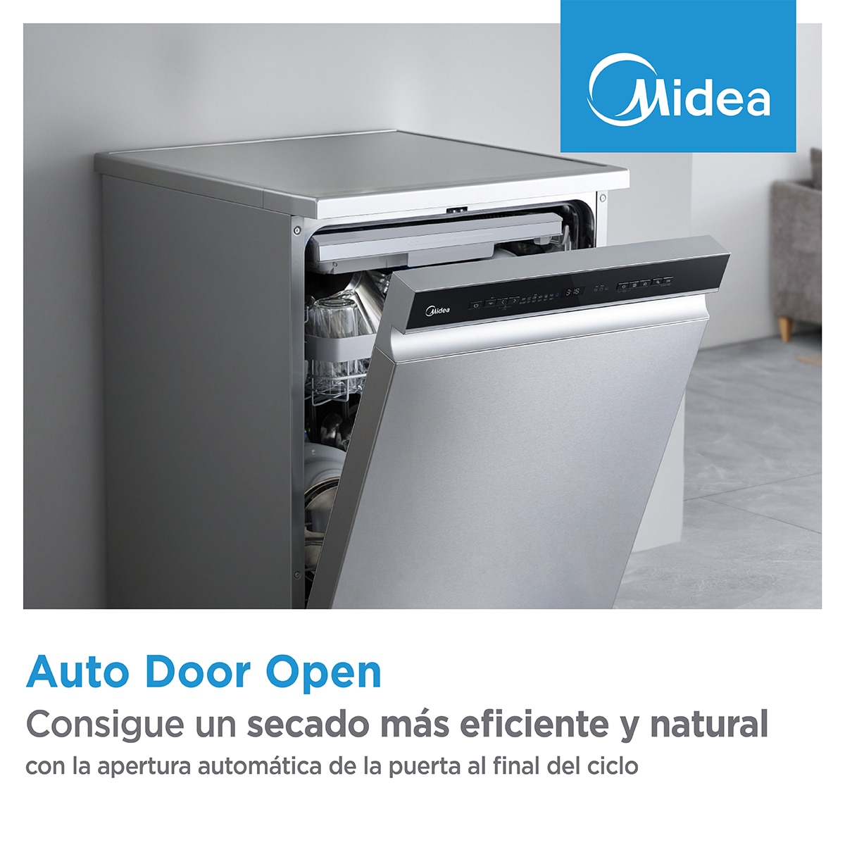 Máquina de Lavar Loiça Encastrável Midea MDWEB1403MB-EA de 14 Conjuntos e 60 cm, 5+4 Programas 13