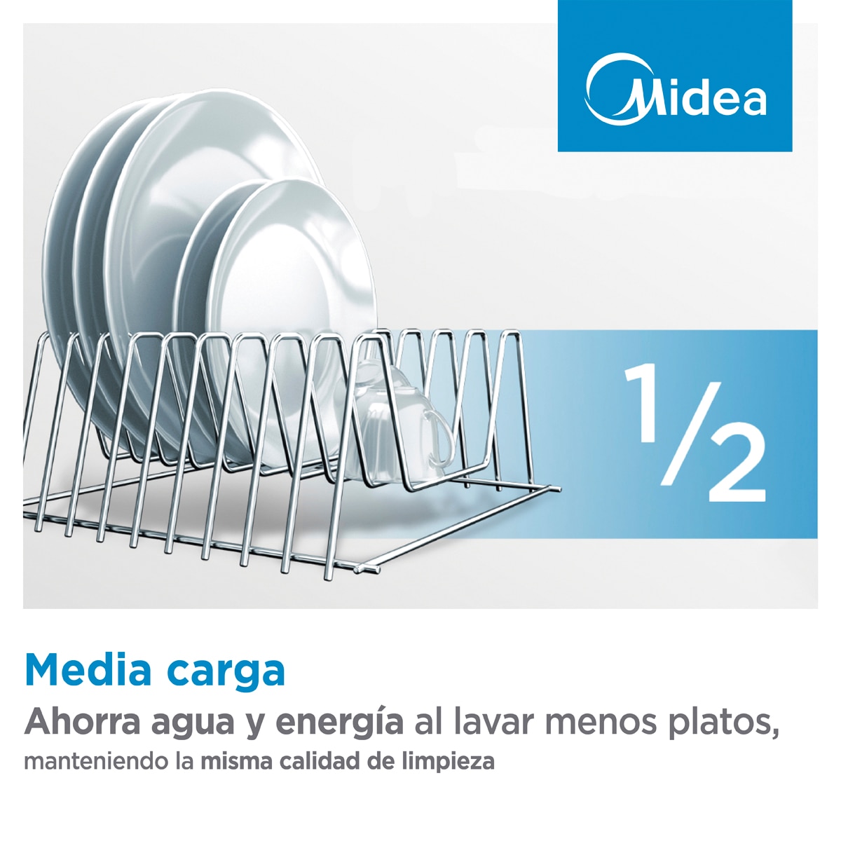 Imagen 9 de Lavavajillas integrable Midea 12 servicios, 60 cm, 4 programas - MID60S110.2