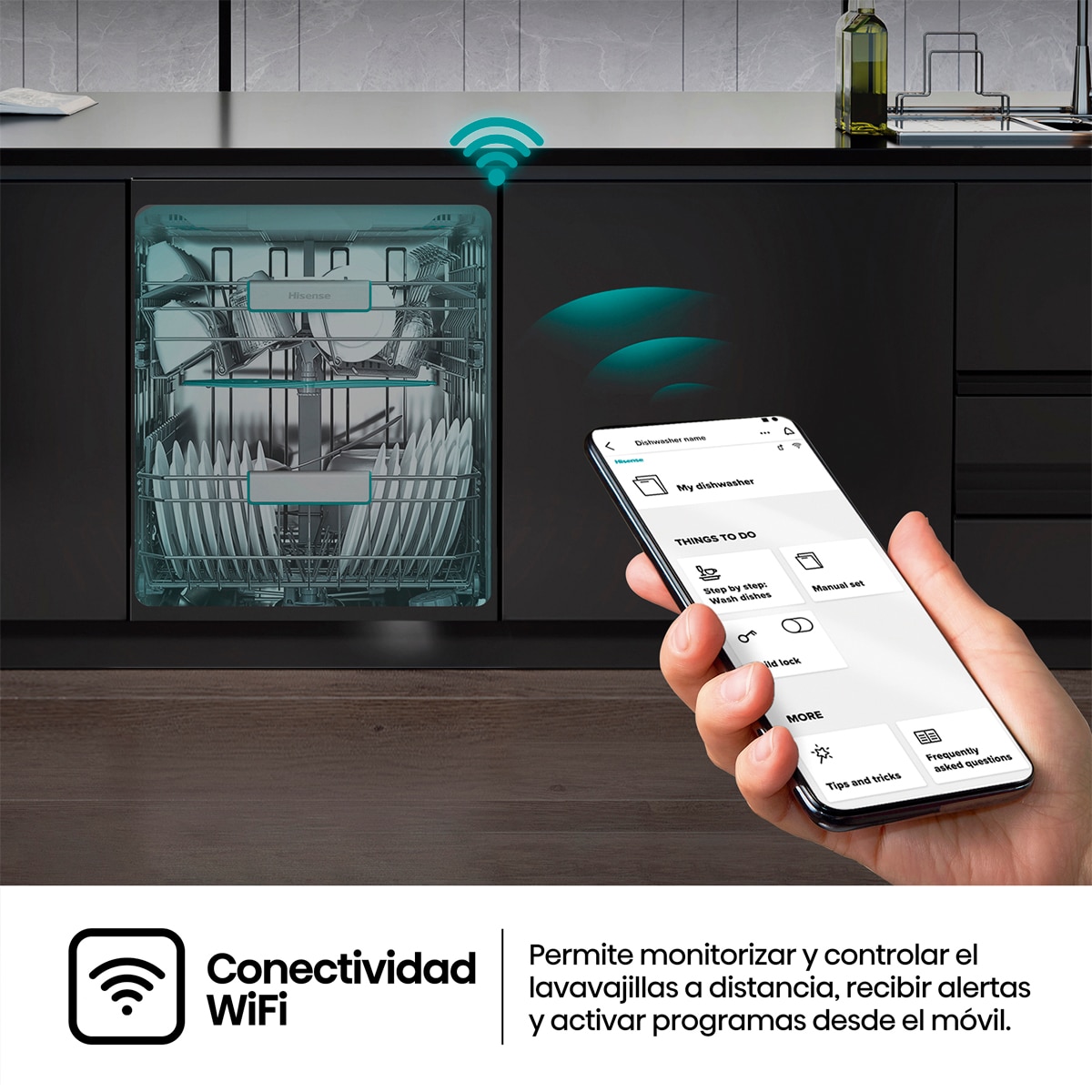 Lavavajillas integrable Hisense 16 servicios ,Tercera bandeja, 60 cm - HFI5A6360H 7