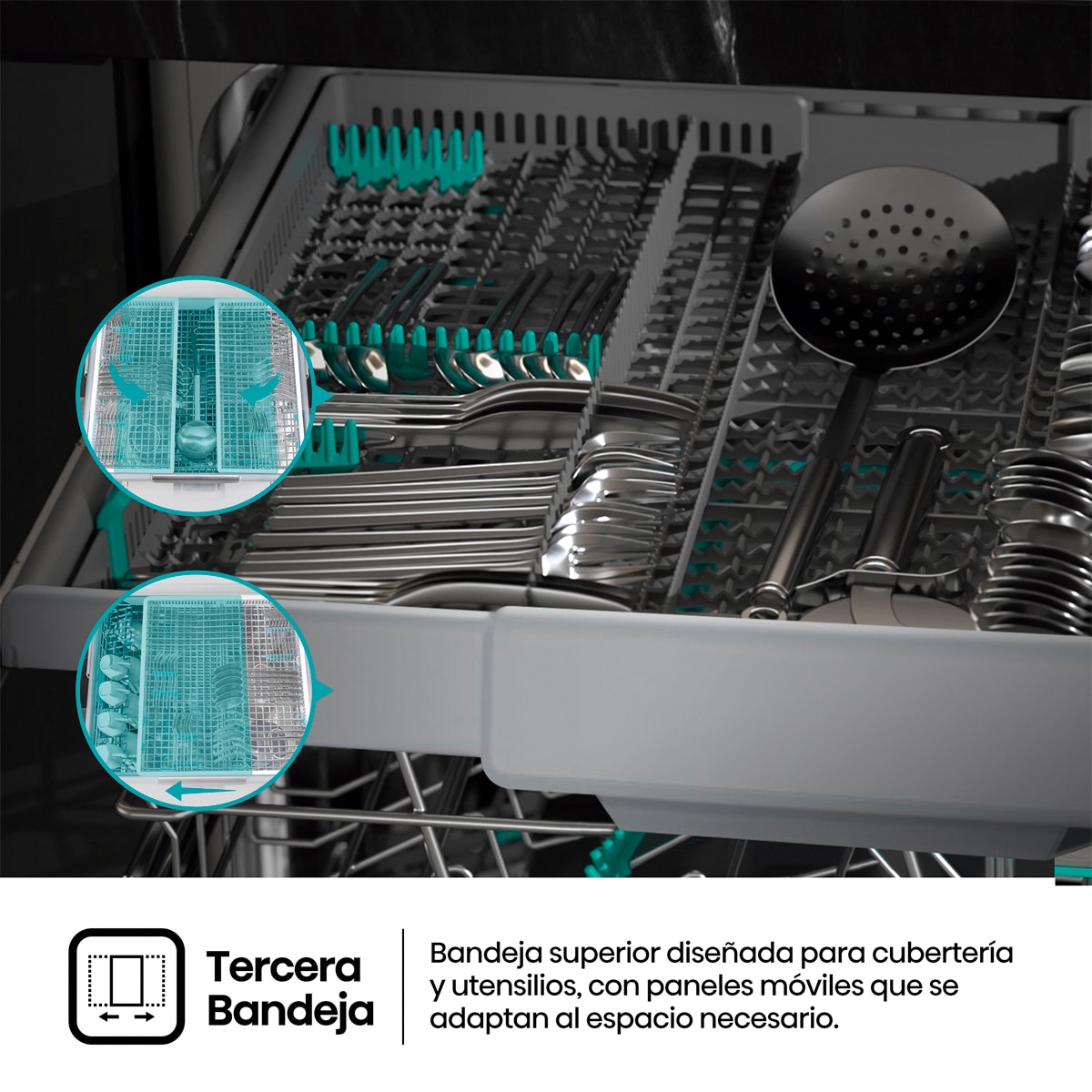 Lavavajillas integrable Hisense 16 servicios ,Tercera bandeja, 60 cm - HFI5A6360H 11
