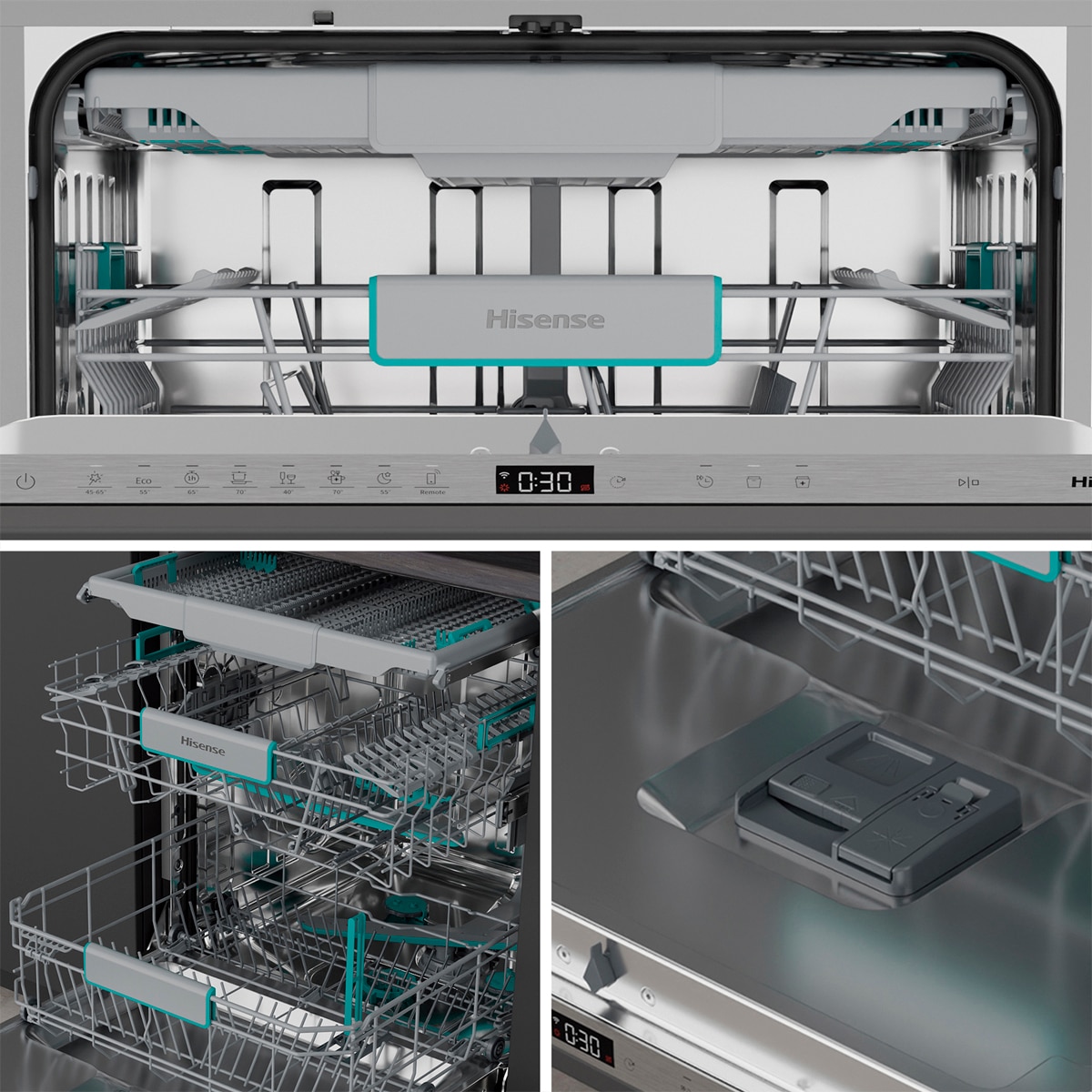 Lavavajillas integrable Hisense 16 servicios ,Tercera bandeja, 60 cm - HFI5A6360H 15