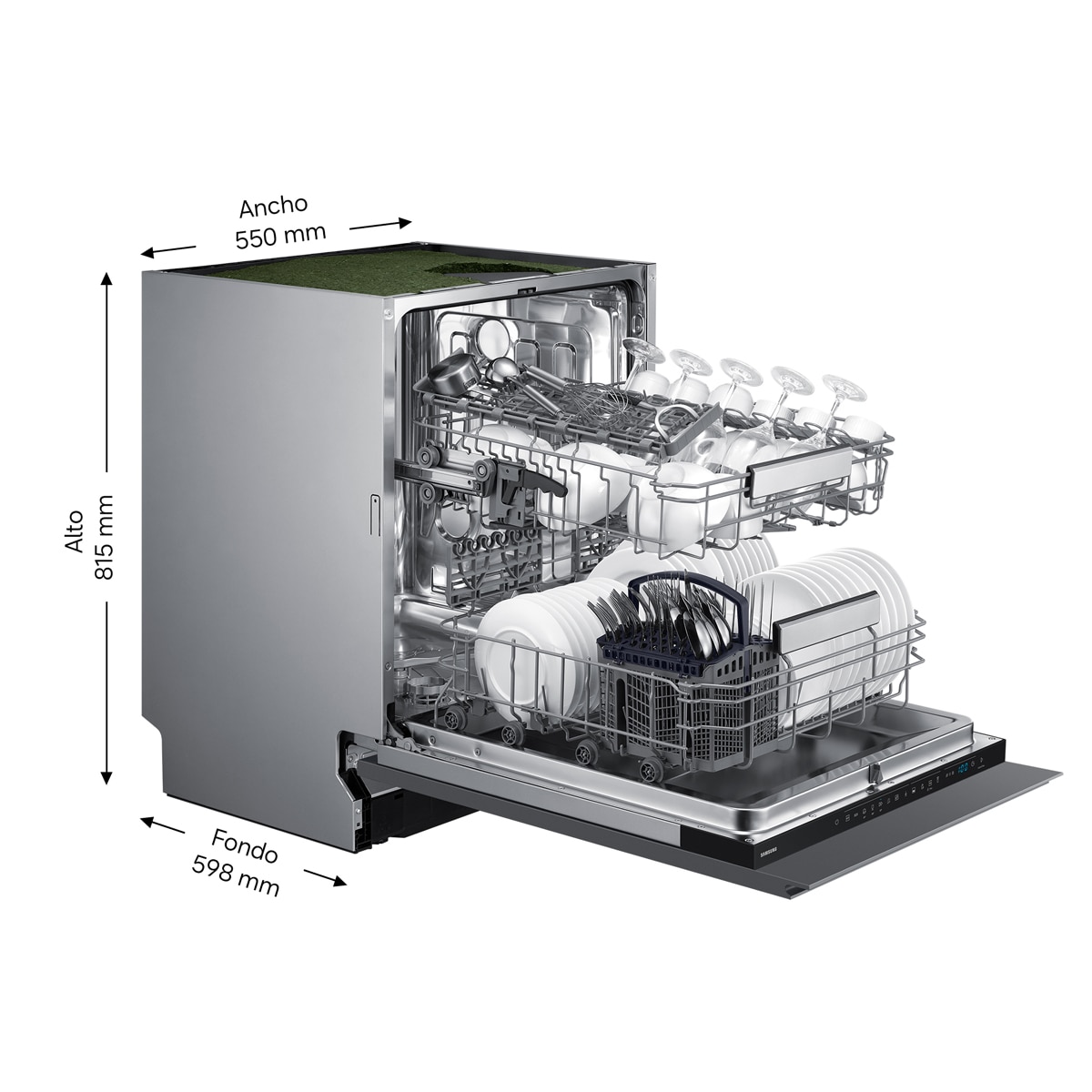 Lavavajillas Samsung Integrable 13 servicios, 60 cm - DW70H72WCI0U1 - Acero Inox Acero Inox-2