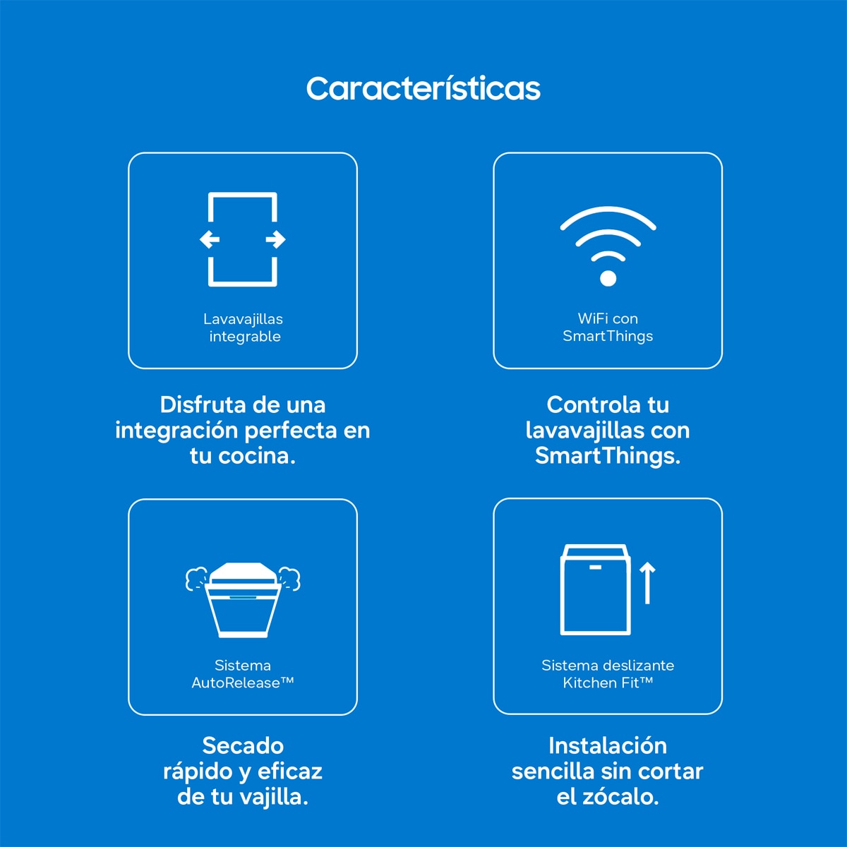 Lavavajillas Samsung Integrable 13 servicios, 60 cm - DW70H72WCI0U1 - Acero Inox Acero Inox-3
