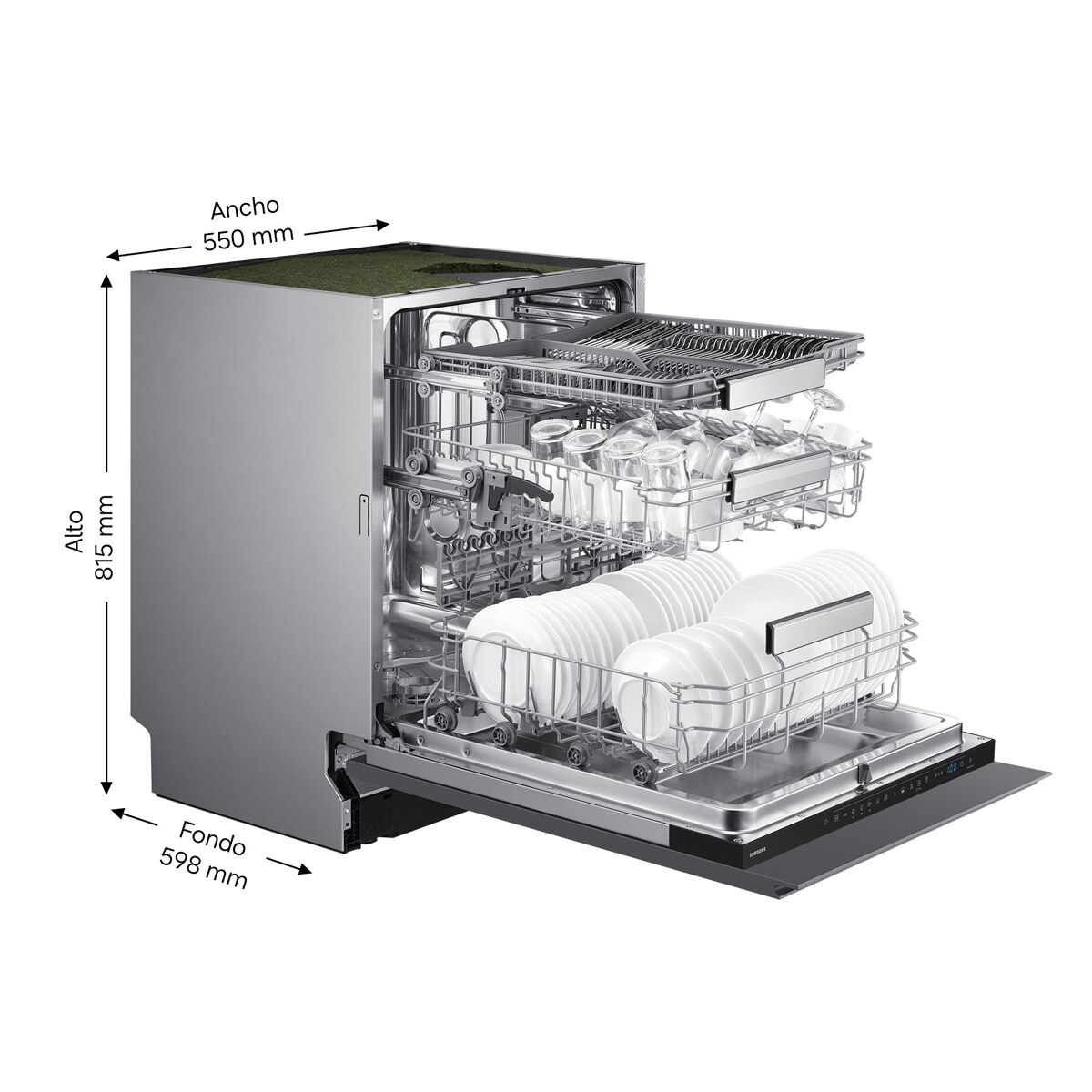 Lavavajillas Samsung Integrable 14 servicios, 60 cm - DW70H73WCI0U1 - Acero Inox Acero Inox-2