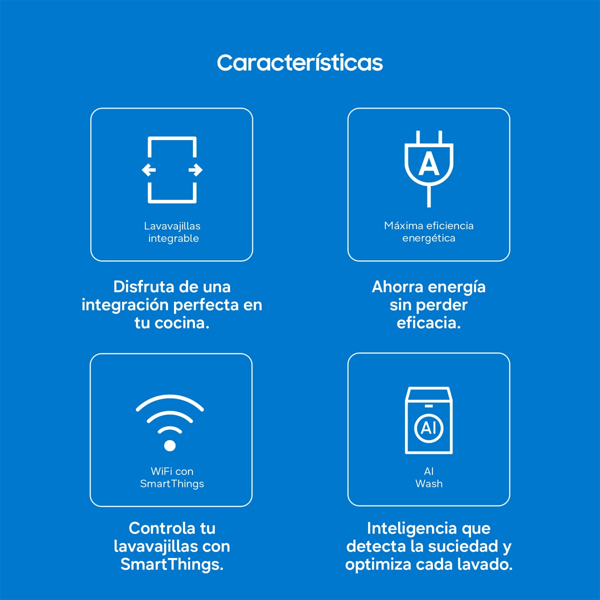 Lavavajillas Samsung integrable Bespoke AI 60 cm 14 cubiertos Clase A - DW80H77JAI0U1 - Acero Inox Acero Inox-4